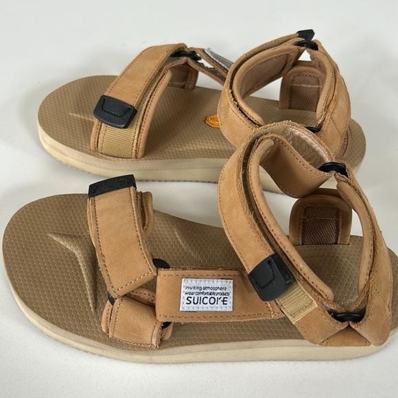 Suicoke Depa Sandals Tan Beige Color with Velcro V2NU Womens size 5 / 6 - Picture 5 of 13
